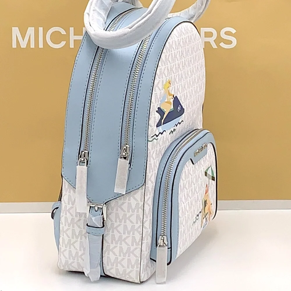 MICHAEL KORS JET SET GIRLS JAYCEE MEDIUM BACKPACK BRIGHT WHITE/ BLUE COLOR - Picture 3 of 16